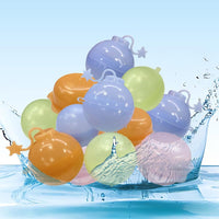 4 x Brand New 12pcs Reusable Water Balloons, Self-Sealing and Quick Filling Reusable Water Balloons Latex-Free Silicone Pool Toys Water Games for Kids Adults - RRP €43.96