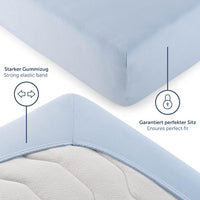 1 x RAW Customer Returns Blumtal cotton fitted sheet 90x200 cm Basics Jersey in a set of 2 - bed sheet 90x200 cm - OEKO-TEX certified fitted sheet 90x200 cm - mattress cover 90x200 cm - sheet - light blue - RRP €19.15