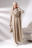 1 x RAW Customer Returns ihvan online Muslim Dresses for Women, One-Piece Long Sleeve Islamic Prayer Dress, Mink, X-Small-XX-Large - RRP €34.34