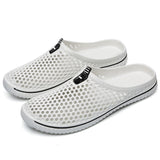 1 x RAW Customer Returns Saguaro Clogs Breathable Mesh Slippers Summer Garden Shoes Leisure Bathing Shoes Beach Aqua Slippers Flat Slippers Women Men, White 43 EU - RRP €18.99