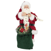 1 x Brand New HAES DECO - Santa Claus Decorative Figure - Measurements 17x13x28 cm - Collection Who is Santa - Red Color - Textile Material on Plastic - Christmas Figure, Christmas Decoration - RRP €26.78