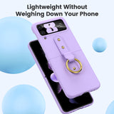 1 x RAW Customer Returns HWeggo Mobile Phone Case for Samsung Galaxy Z Flip 4 Case, Ultra Thin PC Samsung Z Flip 4 Protective Case with Outer Screen Protector and Ring, Shockproof Scratch-Resistant Lightweight Protective Case Purple  - RRP €21.99