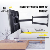 1 x RAW Customer Returns FORGING MOUNT Long Arm TV Wall Mount Corner TV Bracket for 23 - 60 TVs Monitors 84cm Smooth Extension Swivel Tilt Wall Mount TV Holds 45kg, Max. VESA 400x400 mm - RRP €62.8