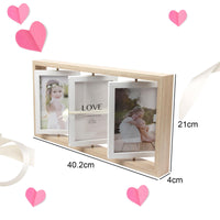 1 x RAW Customer Returns Suerhatcon Rotating Picture Frame for 6 Photos, Wooden Photo Frame Collage Double-Sided Display 10x15 Photo Gift for Birthday Wedding Christmas - RRP €23.99