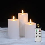 1 x RAW Customer Returns LUCOZA Set of 3 Outdoor LED Candles, 10 12.5 15 cm Waterproof Flameless Candles with Timer and Remote Control, Battery Operated Outdoor Plastic Candles for Indoor Outdoor Use White  - RRP €25.2