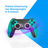 1 x RAW Customer Returns NK Wireless Controller for PS4 PS3 PC Mobile - Wireless Controller with Dualshock, 6-axis detection function, LED light, touch panel, headphone jack, incl. charging cable - Blue - RRP €23.99