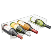 1 x RAW Customer Returns mDesign bottle holder for refrigerator - stackable wine rack for 5 bottles - drinks storage in refrigerator kitchen cupboard - transparent - RRP €26.86