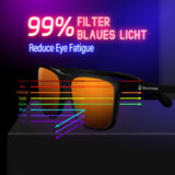 1 x RAW Customer Returns Bloomoak-99 Blue Light Blocking Glasses Gaming Glasses Anti-Glare Anti-Fatigue Suitable for Screens, Games, TVs, Mobile Phones Amber - 99 - Black Frame  - RRP €21.16