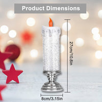 19 x Brand New YumSur Christmas LED Glitter Swirling Candles Silver USB Rechargeable Waterproof Flameless Battery Operated Christmas Party Home Decor Red  - RRP €433.2