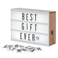 1 x RAW Customer Returns My Cinema Lightbox - Rose Gold Lightbox with Letters, A6 10.2x15.2 cm - Micro LED Marquee Lightbox with 100 Letters, Numbers and Emojis, Light Board including Braided Rose Gold USB Cable - RRP €20.09