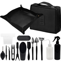 1 x RAW Customer Returns JNUYISW Garden Tool Set, 17 Pieces Mini Plant Tool Set with Foldable Garden Mat Planting Mat Succulent Tools Bonsai Tool Set with Storage Bag for Indoor Outdoor Use - RRP €20.16