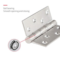 3 x RAW Customer Returns SHUHANG stainless steel hinges, foldable 100 x 76 mm, door hinges, stainless steel heavy-duty hinge, piano hinge, door hinges for wooden doors outside, 1 pair 2 pieces  - RRP €33.87