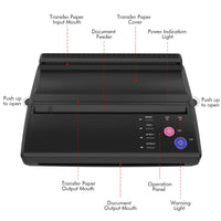 1 x RAW Customer Returns TATELF Tattoo Stencil Printer Thermal Printer A4 Tattoo Stencil Transfer Machine Thermal Printer, Professional Thermal Printer Printer Copier for DIY A4 Paper - RRP €146.02