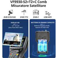 1 x RAW Customer Returns VF9930 DVB-S2 S T2 T C Combined Range Meter, HD Digital Terrestrial Signal Meter with Spectrum Scr Dcss, Satfinder Satellite Detectors H.264 265 HEVC - RRP €153.24