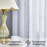 1 x RAW Customer Returns Topfinel Curtains Semi-Transparent Voile Curtains with Eyelets Curtain White Curtains Living Room Modern Linen 200x250cm WxH 1 Pieces - RRP €36.43