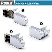 1 x RAW Customer Returns Kusun Universal Adjustable Shower Head Holder Fixed Mounted Bathroom Wall Connector Bracket ABS Chrome HSZJ002 - RRP €11.54