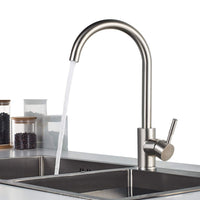 1 x RAW Customer Returns BONADE low pressure kitchen tap 360 rotatable low pressure kitchen tap made of SUS304 stainless steel kitchen sink tap kitchen sink single lever mixer tap, including 3 connections - RRP €34.27