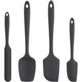 1 x RAW Customer Returns U-Button Silicone Spatulas Dough Scraper Set of 4, 315 Heat Resistant Non-Stick Rubber Spatula Cake Spatula, Seamless One-Piece Design for Cooking Baking Mixing Black  - RRP €20.16