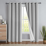 4 x Brand New Treatmentex Opaque Curtains Thermal Curtain with Eyelets Blackout Curtain Grey Heat-Insulating Curtains for Living Room Bedroom, 140 x 225 cm W x H , Set of 2 - RRP €155.96