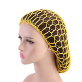 1 x Brand New Minkissy 2 Piece Crochet Hair Nets for Women and Girls - Red and Yellow Red Yellow One Size - RRP €24.0