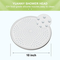 1 x RAW Customer Returns 10 Inch Rain Shower Head Rain Shower Watersaving YUANNY Overhead Shower with 324 Anti-Limescale Nozzles Adjustable Built-in Shower Heads Bathroom Large Overhead Shower Round Diameter 26 cm Chrome - RRP €25.2