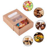 1 x RAW Customer Returns BENECREAT 24 Pieces Brown Kraft Cardboard Box with Clear Window Gift Boxes 8x8x3cm for Party Jewelry Packaging, Sweets, Cakes - RRP €18.35