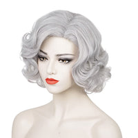 1 x RAW Customer Returns Old Lady Costume Wig for Women, ATAYOU Short Silver Gray Curly Grandma Costume Wig Halloween Carnival Party Old Lady Wigs - RRP €23.99