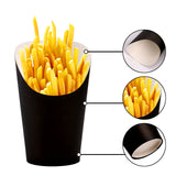 1 x RAW Customer Returns Lawei Pack of 100 kraft paper cups, 16 oz bubble waffle iron bags, kraft paper cups, fries bags, snack containers, take-out party baking accessories, popcorn boxes, charcuterie cups containers, black - RRP €10.87