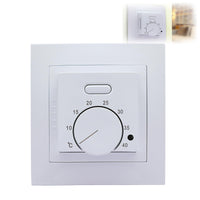 1 x RAW Customer Returns Room thermostat underfloor heating, 230V 16A electric room temperature controller analogue with sensor manual mechanical thermostat underfloor heating room thermostat for all types of heating flush-mounted - RRP €17.14