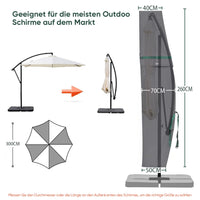 1 x RAW Customer Returns Sekey cantilever umbrella parasol protective cover with rod, cover for garden umbrella with ventilation openings, cover for crank umbrella balcony umbrella, 100 polyester, waterproof, dark grey. - RRP €24.19