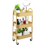 1 x RAW Customer Returns DOEWORKS 3-Tier Metal Storage Cart, Multi-Purpose Cart, Rolling Cart, Trolley Cart, Storage Trolley with Wheels for Kitchen, Bathroom, Powder Room and Office, Melon Yellow - RRP €46.99