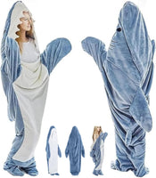 1 x RAW Customer Returns Hengrongshen Shark Blanket, Shark Blanket to Wear with Sleeves, Shark Wearable Blanket Fluffy, Hoodie Shark Blanket, Shark Blanket Shark Pajamas for Shark Lovers, Teenagers, Adults L  - RRP €34.13