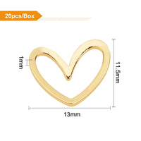 1 x RAW Customer Returns BENECREAT 20PCS 18K Gold Plated Connecting Rings Brass Heart Closed Jewelry Connectors for Bracelets Necklace DIY Making, 11.5x13mm - RRP €10.5