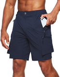 1 x RAW Customer Returns Tansozer Men s Hiking Shorts with Zipper Pockets, Ultralight, Breathable, Quick-drying and Waterproof Outdoor Hiking and Climbing Summer Shorts Blue XL - RRP €33.02