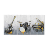 1 x RAW Customer Returns ZHONGYUTONG 3-Piece Music Wall Art Print with Frame Guitar Piano Drum Musical Instrument Picture Canvas Poster Vintage Painting for Classroom Decoration 40 x 60 cm x 3 Pieces  - RRP €62.81