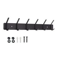 1 x RAW Customer Returns YONIAK coat hook, coat rack made of black metal, wall hook for jackets and dresses, can hold up to 20kg. Stainless steel double hook, hook rack for hallway and anteroom, 39cm - RRP €16.99