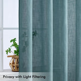 1 x RAW Customer Returns MIULEE Curtains Bedroom Curtain Blue Curtain Living Room Linen Look Curtains with Eyelets Window Semi-Transparent Curtain Modern Interior Balcony Door Kitchen Curtains 140 x 215 cm - RRP €33.29