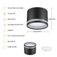 2 x RAW Customer Returns KYOTECH LED surface-mounted spot flat 230V 84x65mm surface-mounted incl. 6W GX53 bulb warm white 3000K 550LM ceiling surface-mounted spotlight round LED surface-mounted spot light for bathroom, dining room, corridor - RRP €41.98