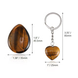 1 x Brand New Tiger Eye Gemstone Set Oval Palm Stone Crystal Heart Stone Keychain Natural Chakra Therapy Polished Healing Crystal Pocket Gemstone Worry Stone for Anxiety Stress Relief 2 Pack  - RRP €25.2