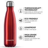 1 x RAW Customer Returns Proworks Stainless Steel Water Bottle, BPA Free Insulated Vacuum Metal Bottle for 12 Hour Hot 24 Hour Cold Drinks, Water Bottle for Sports, Work and Gym - 750ml - Red - RRP €15.8