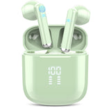 1 x RAW Customer Returns OYIB Bluetooth 5.3 Headphones In Ear, 2023 New Bluetooth 5.3 Wireless Headphones with ENC Microphone, Immersive HiFi Headphones, Touch Control Earbuds with LED Display, 25H, IPX7 Waterproof, Green - RRP €20.54