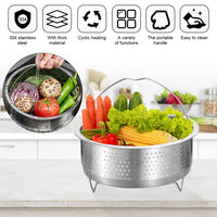 1 x RAW Customer Returns HAMON Stainless Steel Steamer, Stainless Steel Steamer Basket Multifunction Steamer Basket Kitchen Steamer Steam Divider for Pressure Pot, Steam Vegetables 20 cm  - RRP €23.59