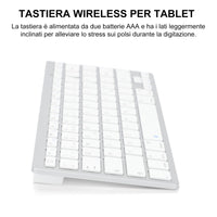 2 x RAW Customer Returns SenGBIRCH Italian Bluetooth Keyboard, Lightweight Portable Wireless for Apple iPhone, iPad, Samsung, Huawei, iOS, Android, Windows and Any Bluetooth Enabled Device, Bluetooth Keyboard White  - RRP €37.36