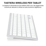 2 x RAW Customer Returns SenGBIRCH Italian Bluetooth Keyboard, Lightweight Portable Wireless for Apple iPhone, iPad, Samsung, Huawei, iOS, Android, Windows and Any Bluetooth Enabled Device, Bluetooth Keyboard White  - RRP €37.36