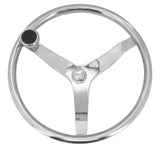 1 x RAW Customer Returns Boat Steering Wheel, 13.5 Inch Stainless Steel 3-Spoke Marine Steering Wheel Stainless Weatherproof Marine Hardware Accessories - RRP €135.69