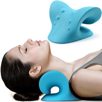 1 x RAW Customer Returns Neck and Shoulder Relaxation Pillow, Neck Stretching Device for TMJ Pain Relief and Cervical Spine Alignment, Chiropractic Pillow, Neck Stretcher, Blue - RRP €28.62