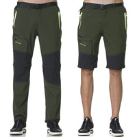 1 x RAW Customer Returns SOLOYEE Men s Hiking Pants Zip Off Trekking Pants Outdoor Pants Waterproof Quick-drying Softshell Pants Removable Outdoor Shorts Summer Green, M - RRP €44.99