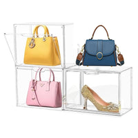 1 x RAW Customer Returns MECC Acrylic Display Case Clear Purse and Handbag Storage Organizer for Closet, Stackable Bag Organizer with Magnetic Door for Purse 3  - RRP €79.66