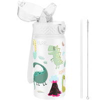 1 x RAW Customer Returns GOPPUS 420ml 14oz Kids Drinking Bottle Stainless Steel with Straw Leak-Proof Kanteen School Carbonated Water Bottle Kindergarten Toddler Bottle Insulated Bottle Boys Girls BPA-Free - RRP €19.67