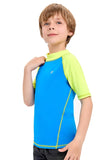 1 x RAW Customer Returns HDTIYUYP UV shirt children s short sleeve - boys swimming t-shirt children s swimming shirt rash vest surfing t-shirt quick-drying beach shirt water sports top process blue 13y - RRP €18.14